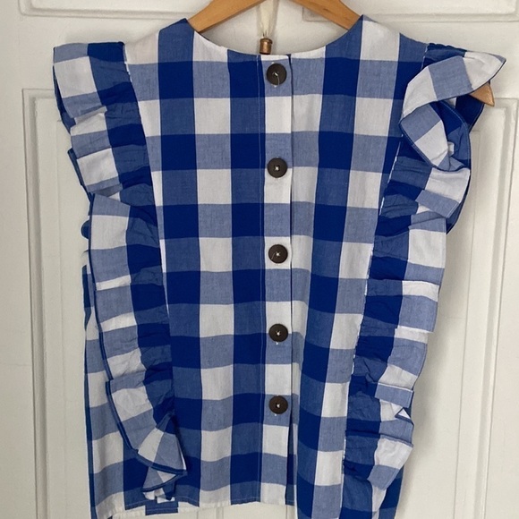Anthro ruffle gingham button back top - Picture 7 of 7